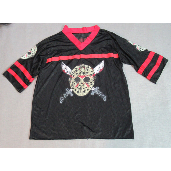 Friday The 13th Jason Voorhees Jersey Mens XL Black Hockey Mask Horror Halloween - Picture 1 of 11